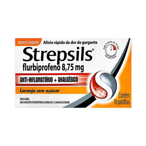 Strepsils Laranja 8,75mg - 16 Unidades - Pastilha