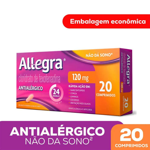 Allegra 120mg - 20 Unidades - Comprimido