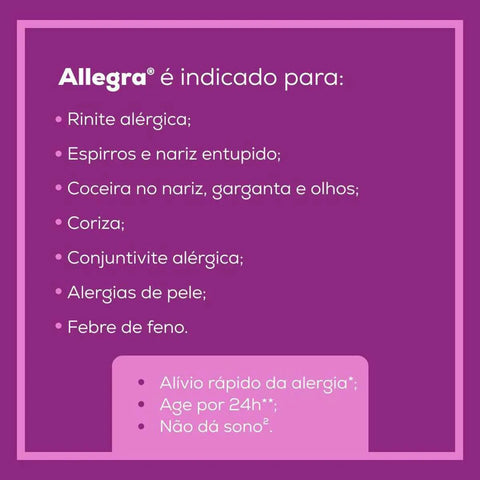 Allegra 120mg - 20 Unidades - Comprimido