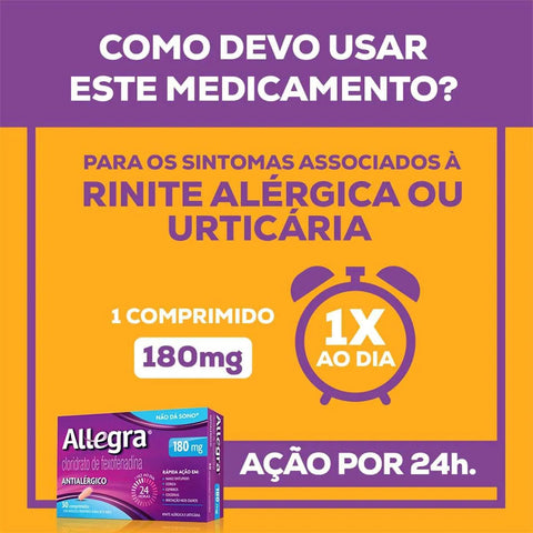 Allegra 180mg - 30 Unidades - Comprimido