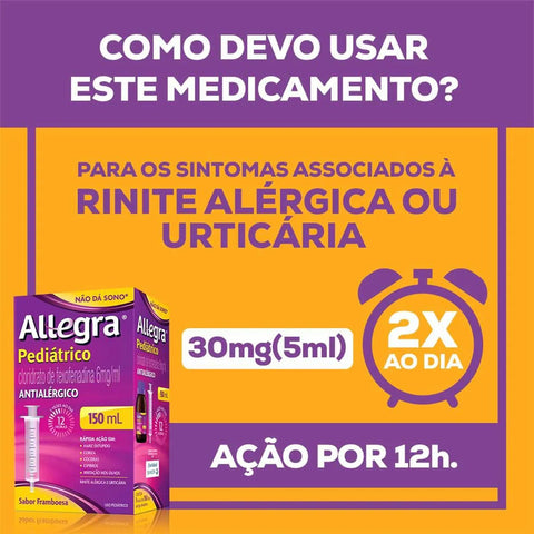 Allegra 6mg/mL - 150 mL - Suspensão