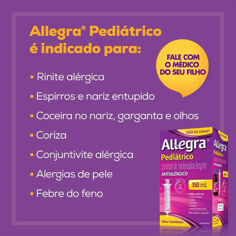 Allegra 6mg/mL - 150 mL - Suspensão