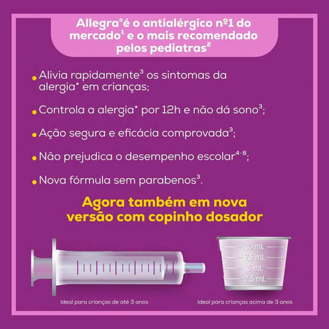 Allegra 6mg/mL - 150 mL - Suspensão