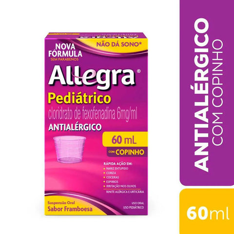 Allegra Pediátrico (Sanofi) 6mg/mL - 60 mL - Suspensão Oral