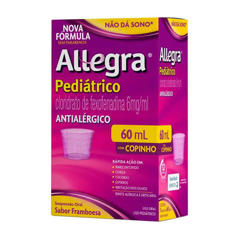 Allegra Pediátrico (Sanofi) 6mg/mL - 60 mL - Suspensão Oral