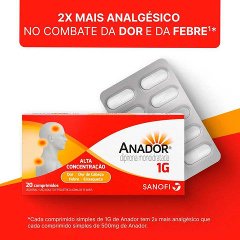 Anador 1g - 20 Unidades - Comprimido