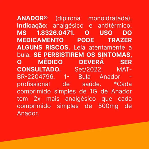 Anador 1g - 20 Unidades - Comprimido
