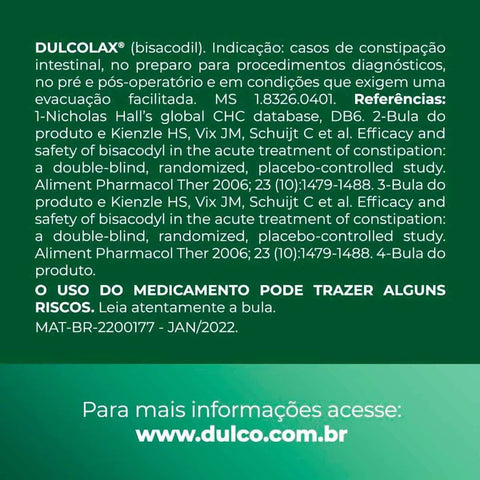 Dulcolax 5mg - 20 Unidades - Comprimido