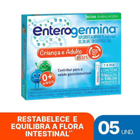 Enterogermina Plus 4BCFU/5mL - 5 x 5 mL - Suspensão