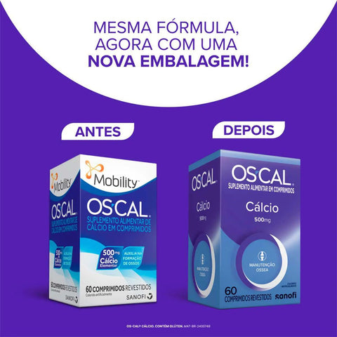 Mobility Os-cal 500mg - 60 Unidades - Comprimido