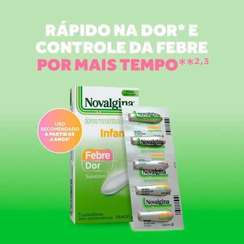 Novalgina 300mg - 5 Unidades - Supositório