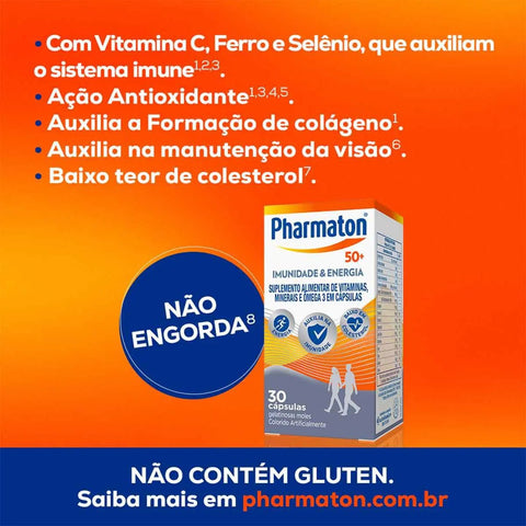 Polivitamínico Pharmaton 50+ 30 Unidades - Cápsula