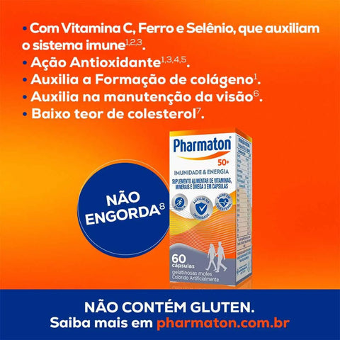 Polivitamínico Pharmaton 50+ 60 Unidades - Cápsula