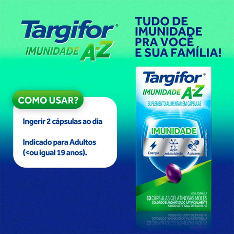 Polivitamínico Targifor Imunidade A-Z 30 Unidades - Cápsula
