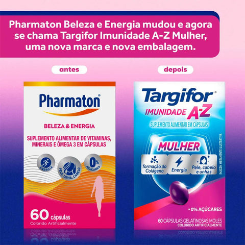 Polivitamínico Targifor Mulher Imunidade A-Z 60 Unidades - Cápsula