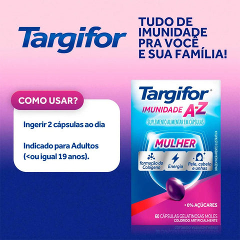 Polivitamínico Targifor Mulher Imunidade A-Z 60 Unidades - Cápsula
