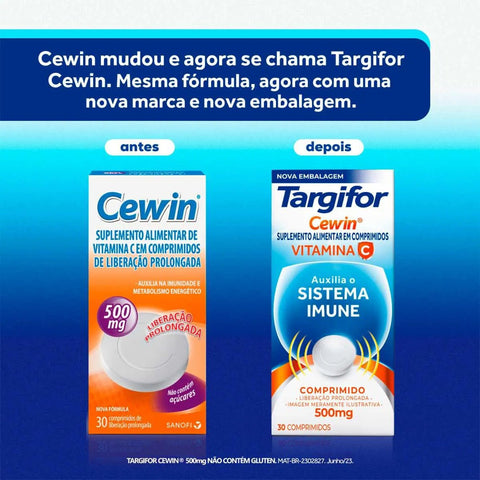 Vitamina C Cewin Targifor 500mg - 30 Unidades - Comprimido