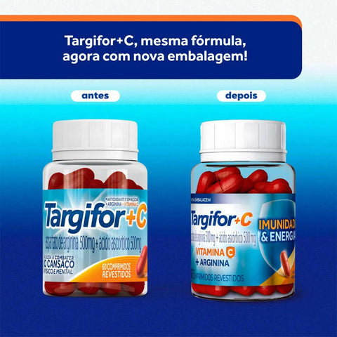 Vitamina C Targifor C 500 + 500mg - 60 Unidades - Comprimido