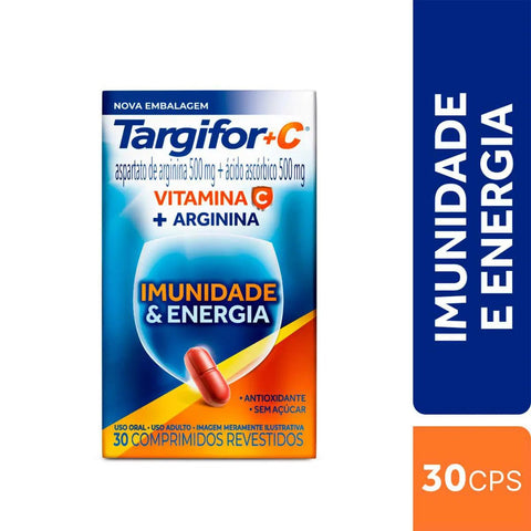 Vitamina C Targifor C 500mg + 500mg - 30 Unidades - Comprimido