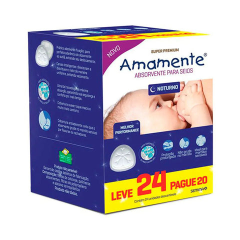 Absorvente Para Seios Amamente Noturno - 24 Unidades