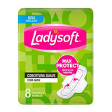 Absorvente Ladysoft Normal  Com Abas - Cobertura Suave - 8 Unidades