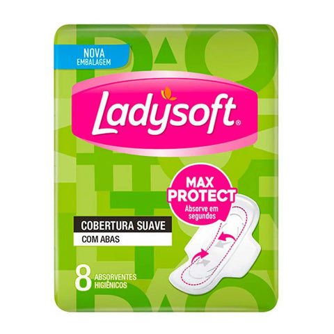 Absorvente Ladysoft Normal Com Abas - Cobertura Suave - 8 Unidades