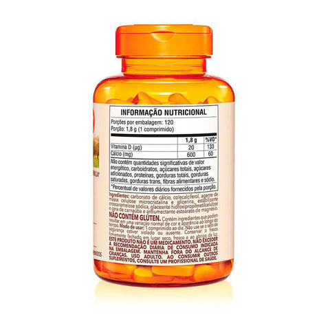 Calcio + Vitamina D  600mg + 5mcg - 120 Unidades - Comprimido