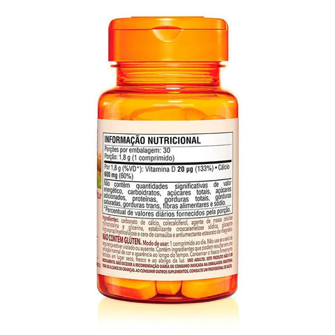 Cálcio + Vitamina D (Sundown Naturals)  600mg + 20mcg - 30 Unidades - Comprimido