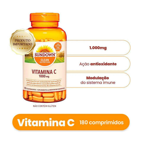 Vitamina C Sundown Sun C 1000mg - 180 Unidades - Comprimido