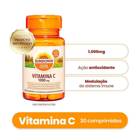 Vitamina C Sundown Sun C 1000mg - 30 Unidades - Tablete