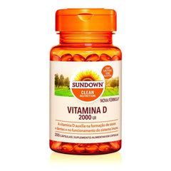 Vitamina D (Sundown Naturals) 2000UI - 200 Unidades - Cápsula