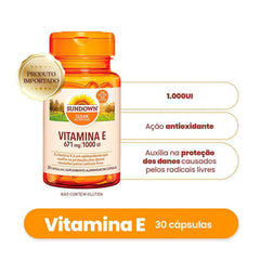 Vitamina E (Sundown Naturals) 1000UI - 30 Unidades - Cápsula