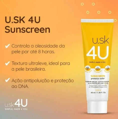 U Sk 4U Sunscreen F50 40 Ml
