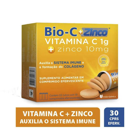 Bio-C + Zinco 1g + 10mg - 30 Unidades - Efervescente