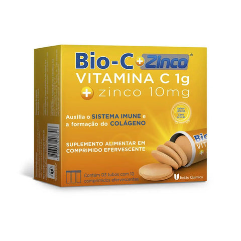 Bio-C + Zinco 1g + 10mg - 30 Unidades - Efervescente
