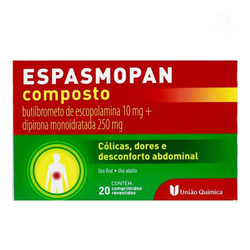 Escopolamina+Dipirona 20cpr - Espasmopan- Uq – Pill Farmácia Digital