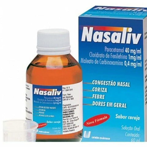 Nasaliv 40mg/mL + 1mg/mL + 0,4mg/mL - 60 mL - Solução