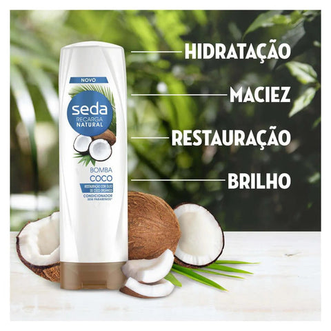 Condicionador Seda Recarga Natural Bomba Coco 325Ml