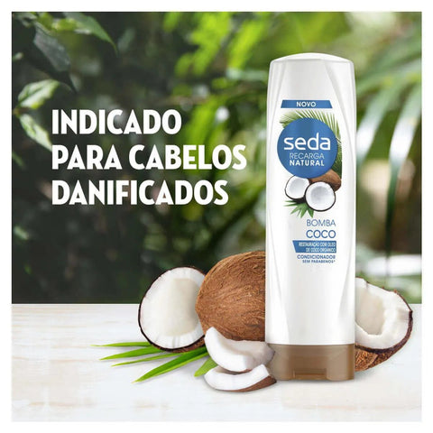 Condicionador Seda Recarga Natural Bomba Coco 325Ml