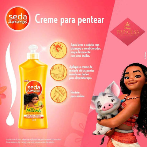 Creme de Pentear Seda Juntinhos Cachos Encantados Moana 300Ml