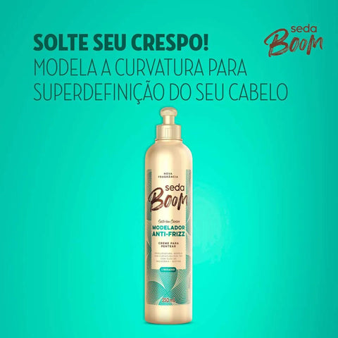 Creme Para Pentear Seda Boom Pro Curvatura Modelador Antifrizz 350Ml