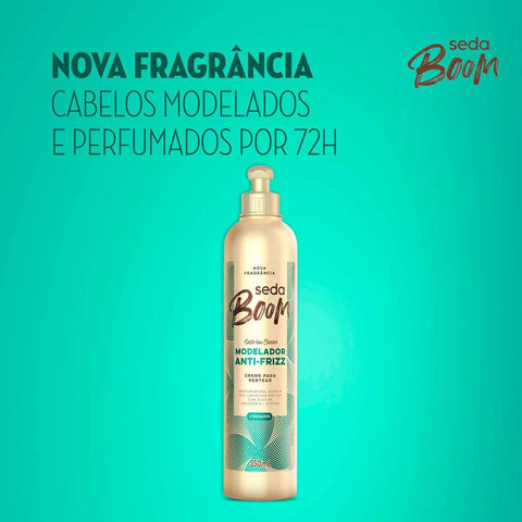 Creme Para Pentear Seda Boom Pro Curvatura Modelador Antifrizz 350Ml