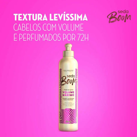 Creme Para Pentear Seda Boom Volume Máximo 350Ml