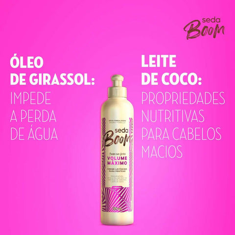 Creme Para Pentear Seda Boom Volume Máximo 350Ml