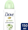 Desodorante Antitranspirante Feminino Dove Go Fresh, Pepino e Chá Verde, Aerossol, 1 Unidade Com 150Ml