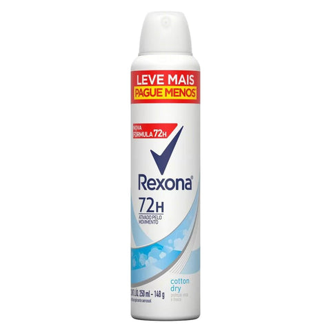 Desodorante Antitranspirante Feminino Rexona Motionsense Cotton Dry, Aerossol, 1 Unidade Com 250Ml