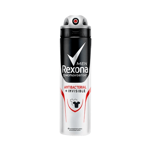 Desodorante Masculino Rexona Antibacterial Invisible, Aerossol, 1 Unidade Com 150Ml
