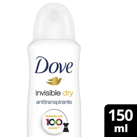 Desodorante Antitranspirante Feminino Dove Invisible Dry, Aerossol, 1 Unidade Com 150Ml