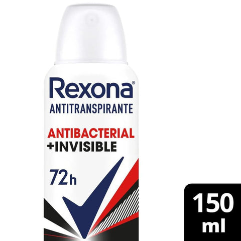 Desodorante Antitranspirante Feminino Rexona Motionsense Antibacterial + Invisible, Aerossol, 1 Unidade Com 150Ml