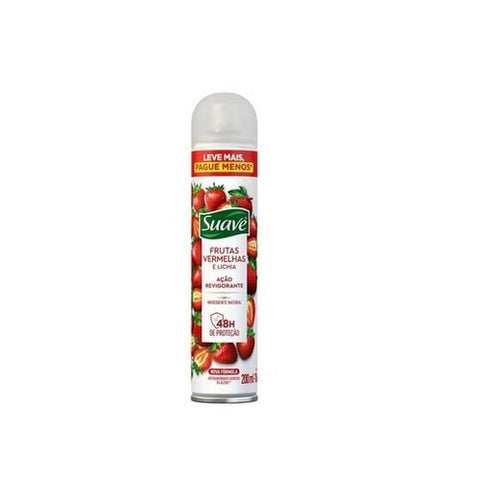 Desodorante Antitranspirante Feminino Suave Frutas Vermelhas e Lichia, Aerossol Com 200Ml